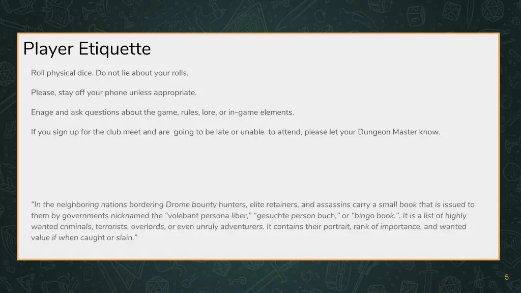 player etiquette 1