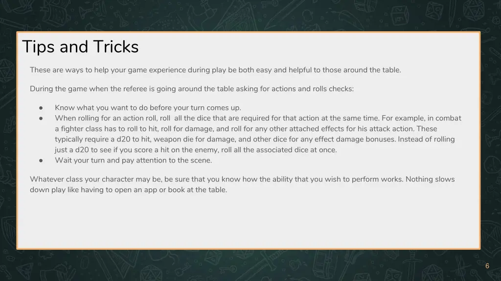 tips and tricks