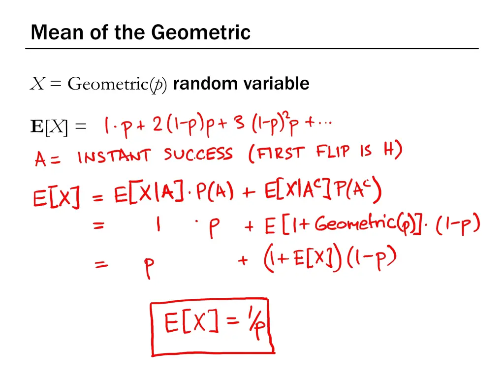 mean of the geometric