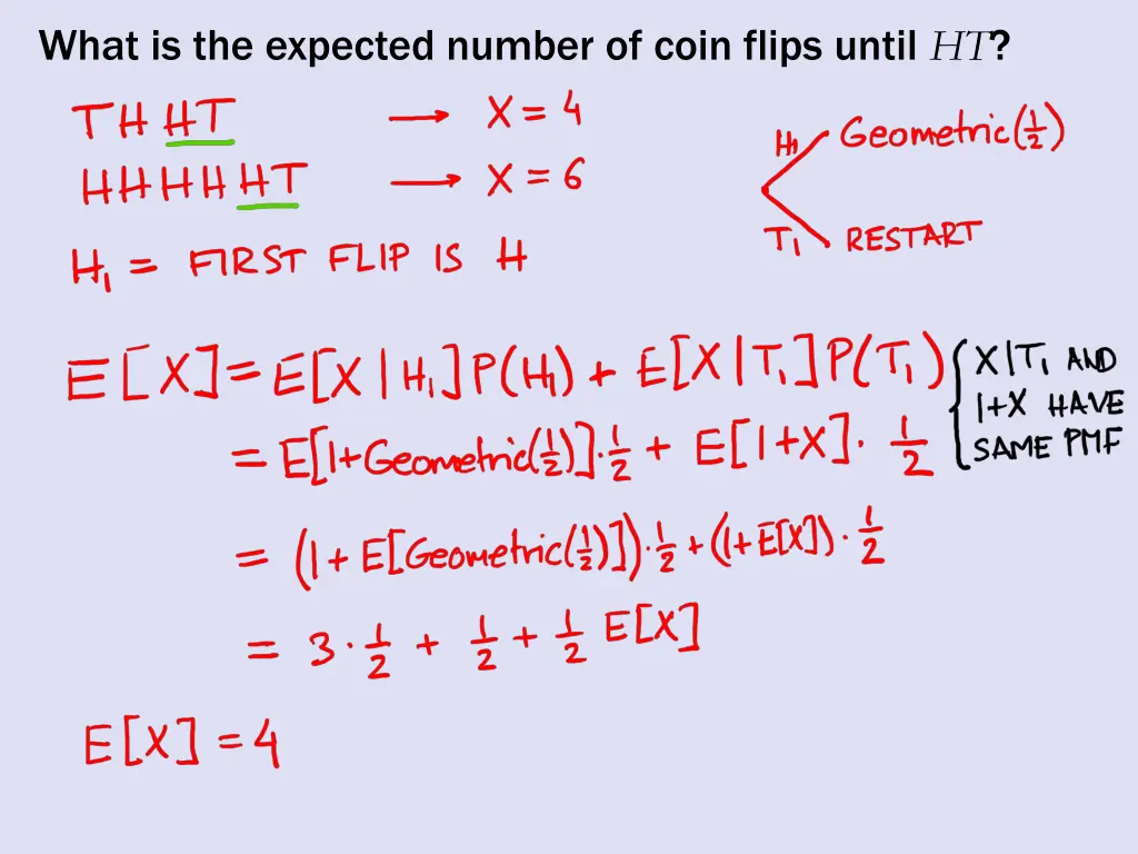 what is the expected number of coin flips until ht
