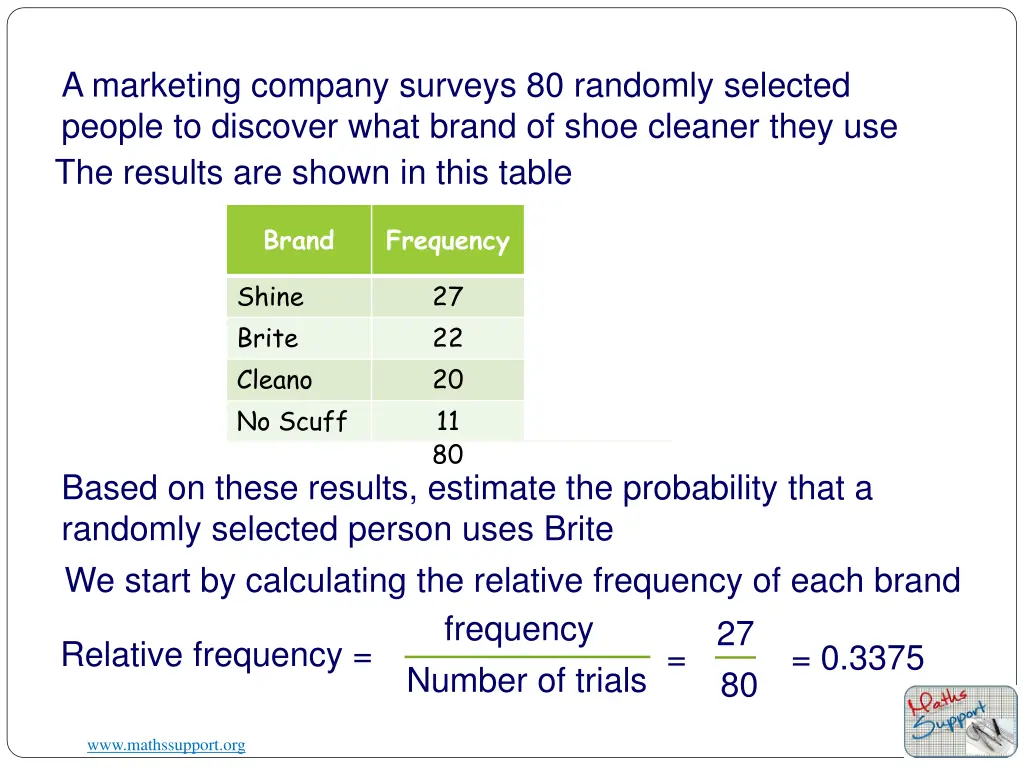 a marketing company surveys 80 randomly selected