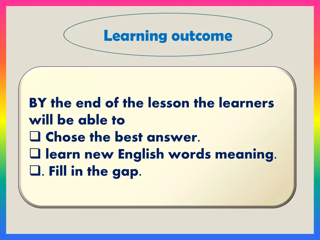 learning outcome