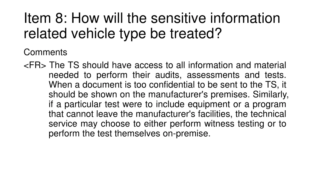 item 8 how will the sensitive information related 2