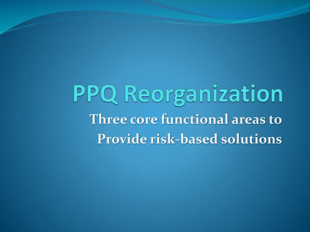 three core functional areas to provide risk based