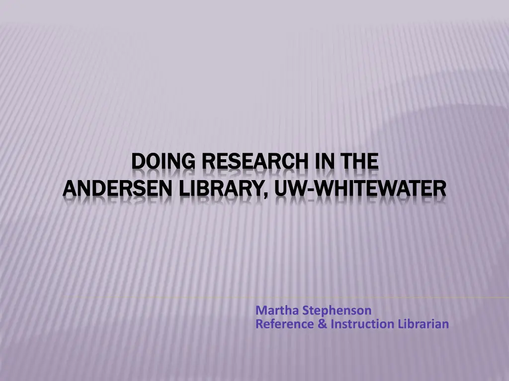 doing research in the doing research