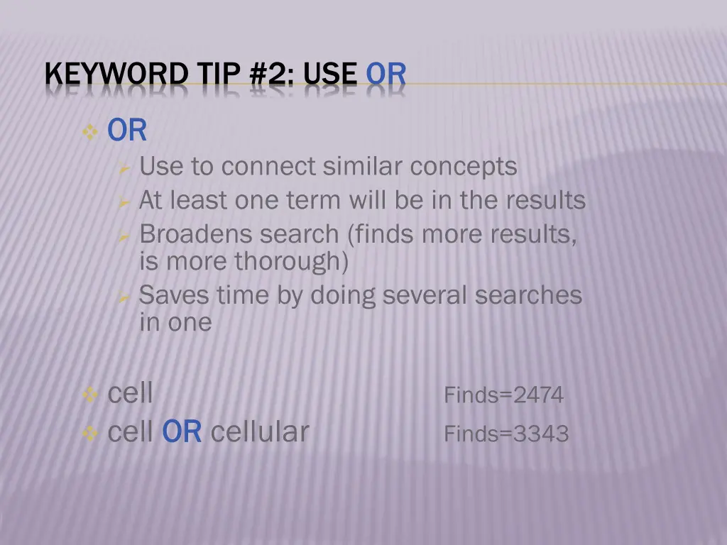 keyword tip 2 use or