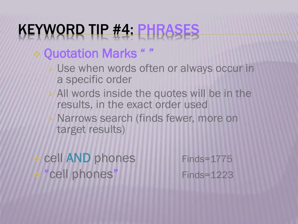 keyword tip 4 phrases