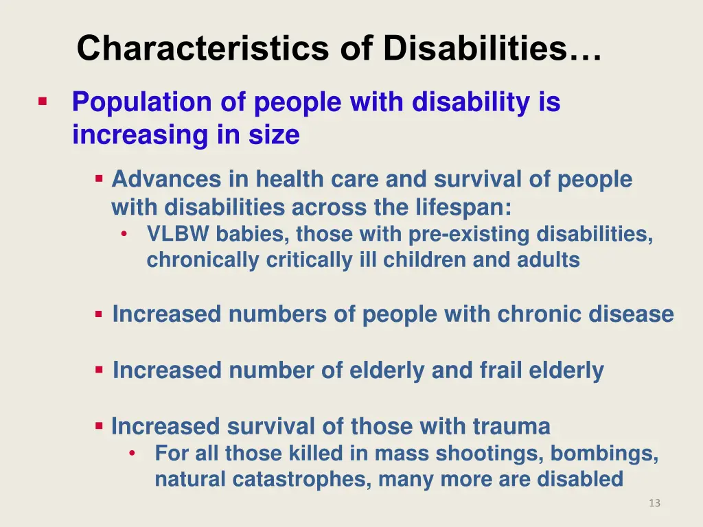characteristics of disabilities 2