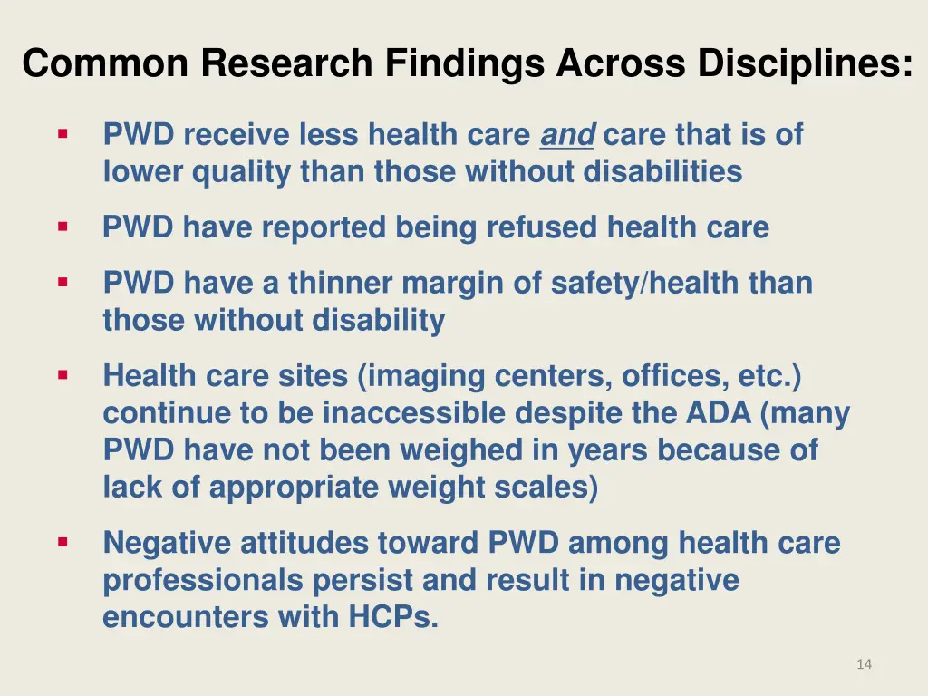 common research findings across disciplines