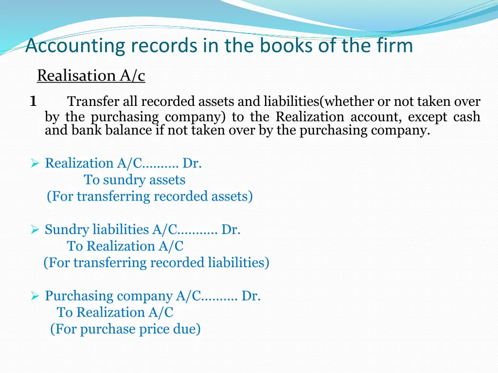 accounting records in the books of the firm