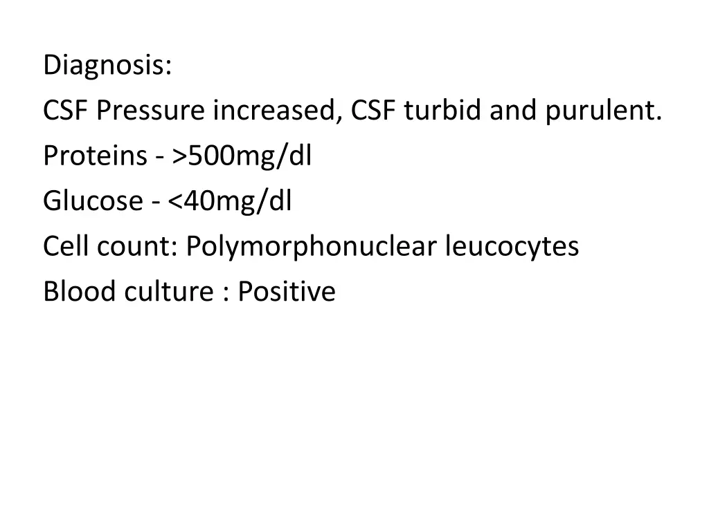 diagnosis csf pressure increased csf turbid