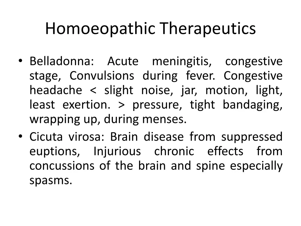 homoeopathic therapeutics