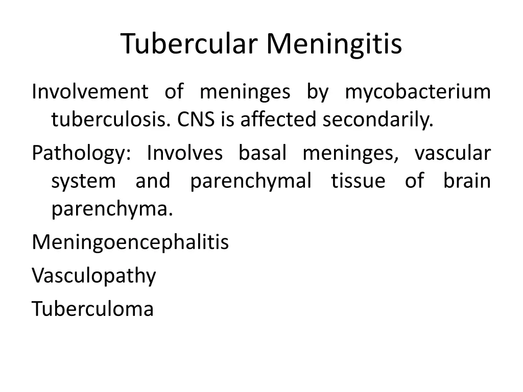 tubercular meningitis