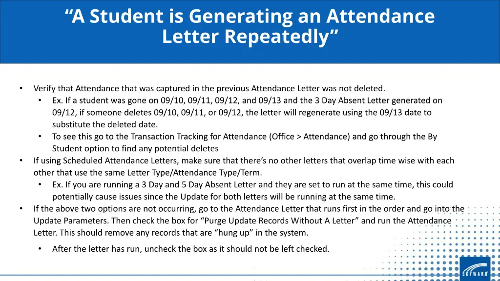 a student is generating an attendance letter