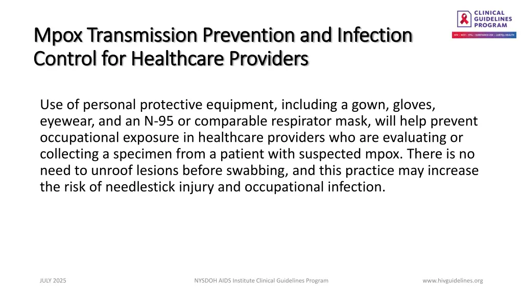 mpox transmission prevention and infection mpox