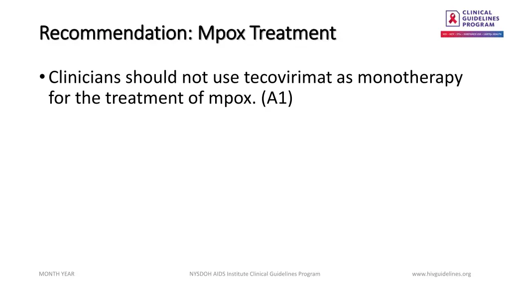 recommendation recommendation mpox