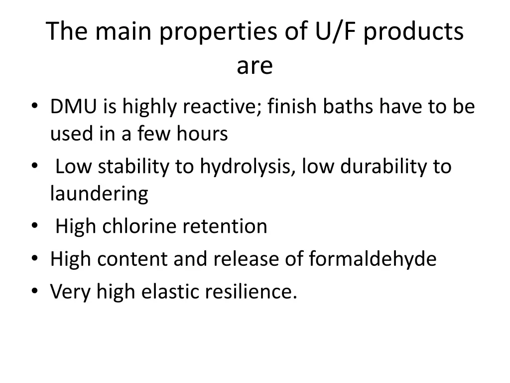 the main properties of u f products are