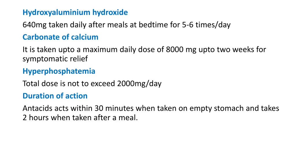 hydroxyaluminium hydroxide 640mg taken daily