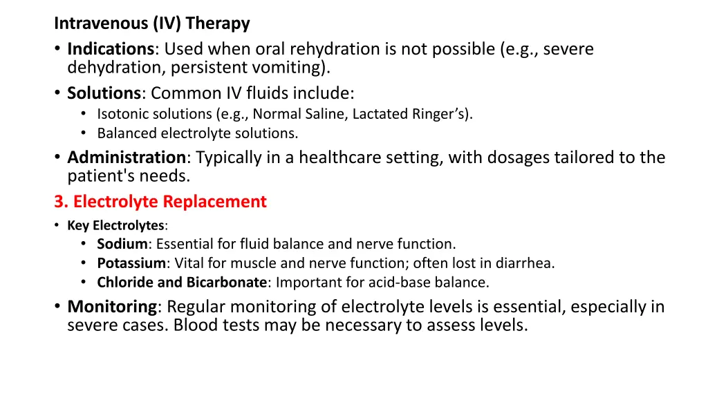 intravenous iv therapy indications used when oral