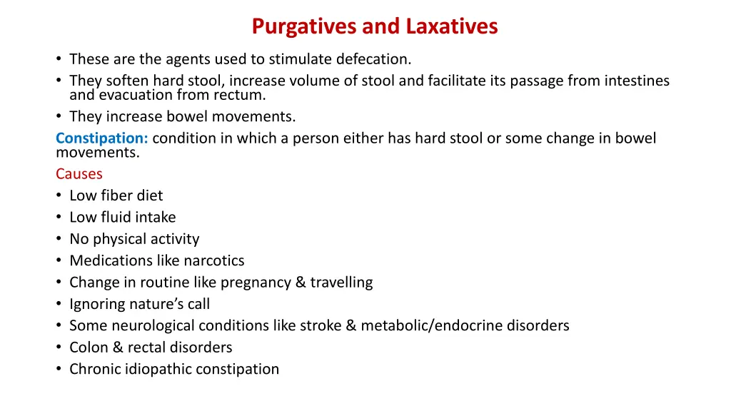 purgatives and laxatives