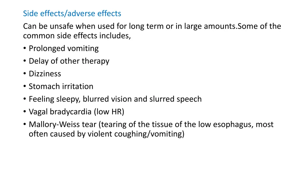 side effects adverse effects can be unsafe when