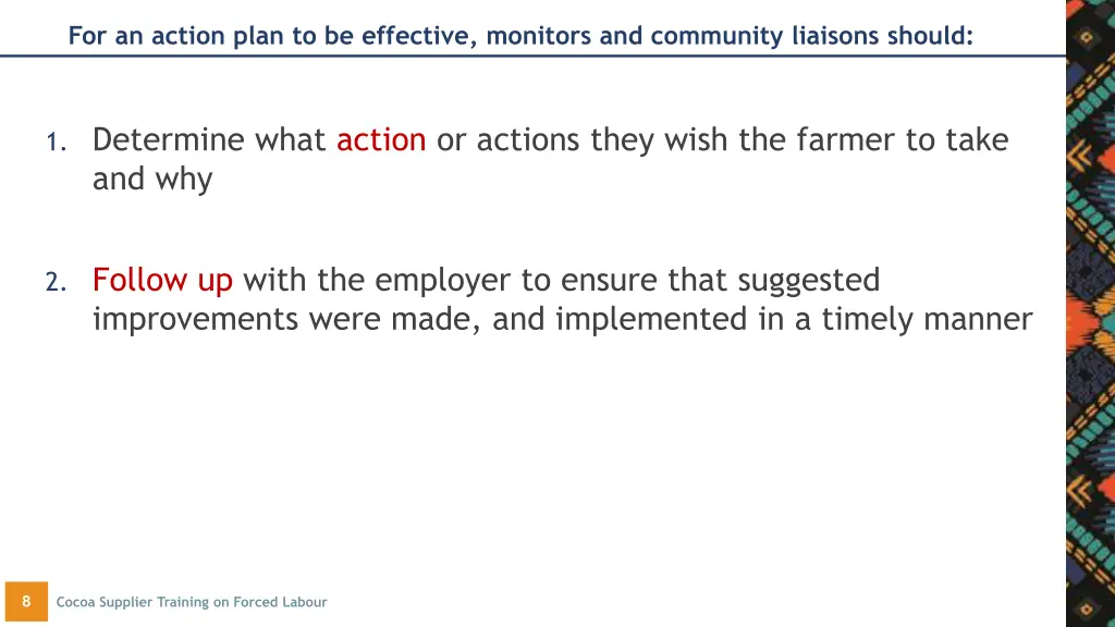 for an action plan to be effective monitors