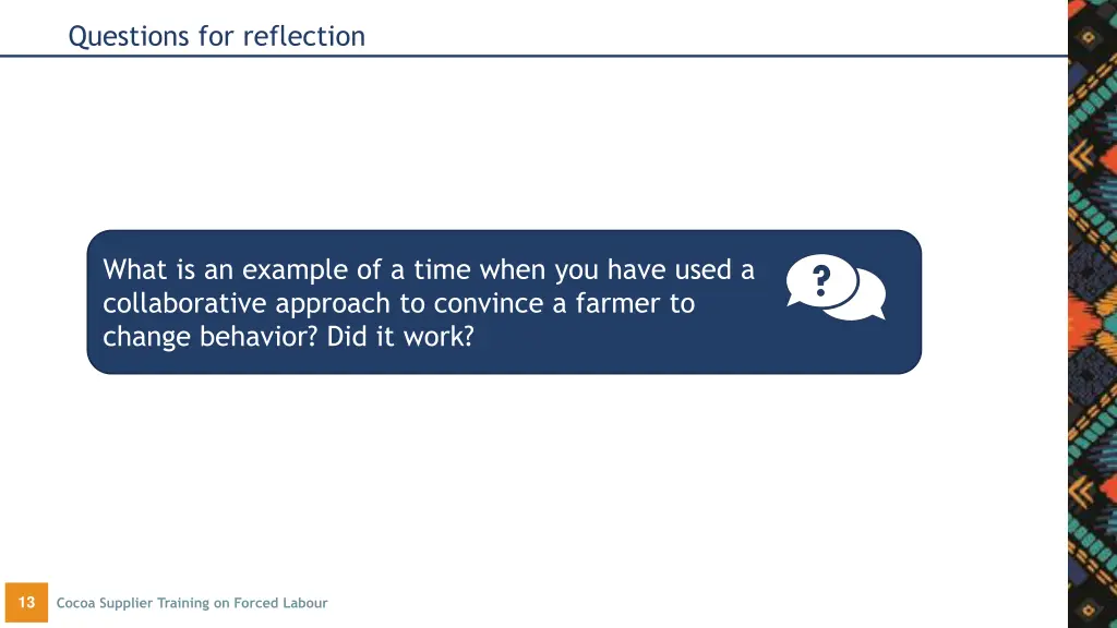 questions for reflection