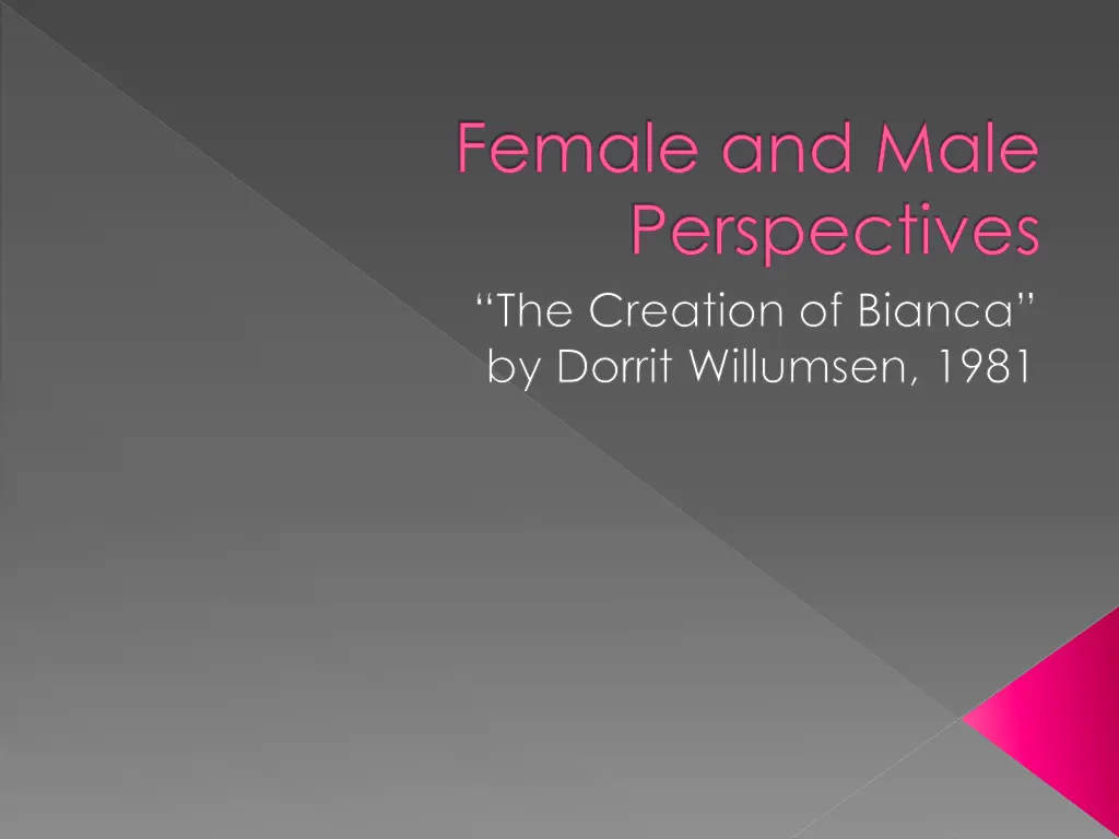 female and male perspectives the creation