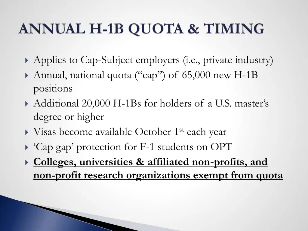 applies to cap subject employers i e private