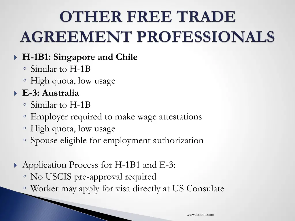 h 1b1 singapore and chile similar to h 1b high