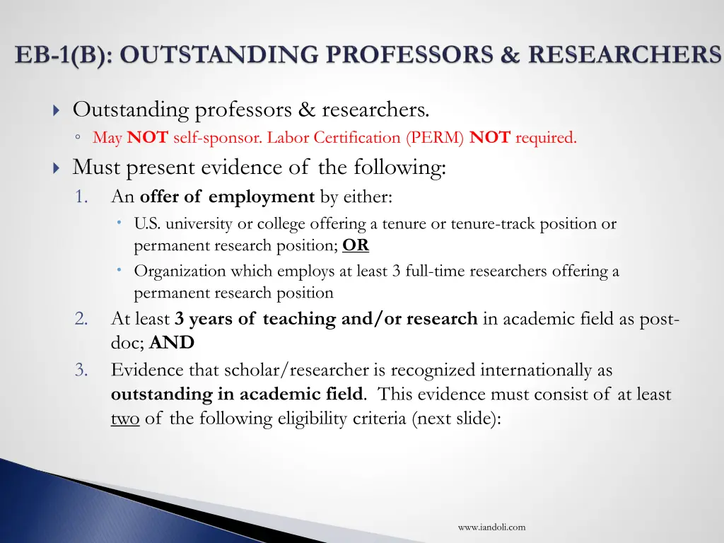 outstanding professors researchers may not self
