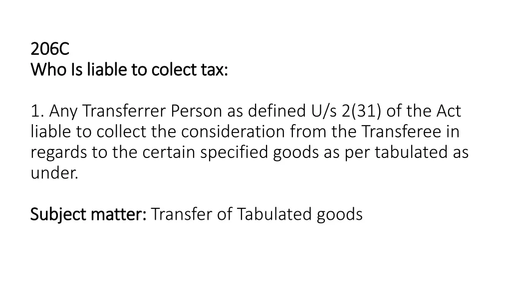 206c 206c who is liable to colect