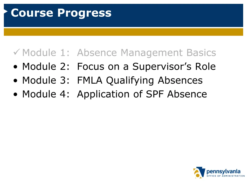 course progress