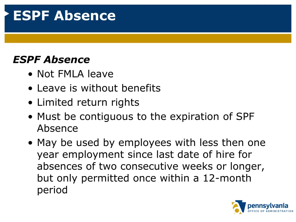 espf absence
