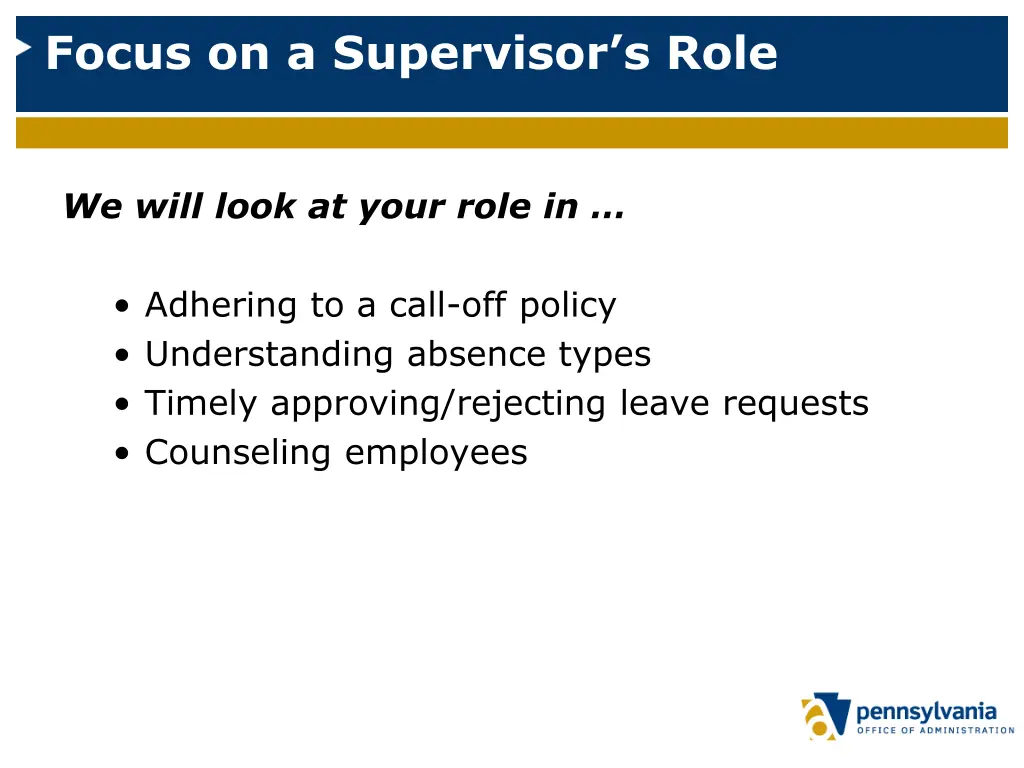 focus on a supervisor s role
