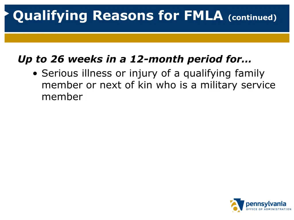 qualifying reasons for fmla continued