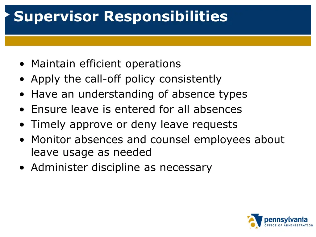 supervisor responsibilities