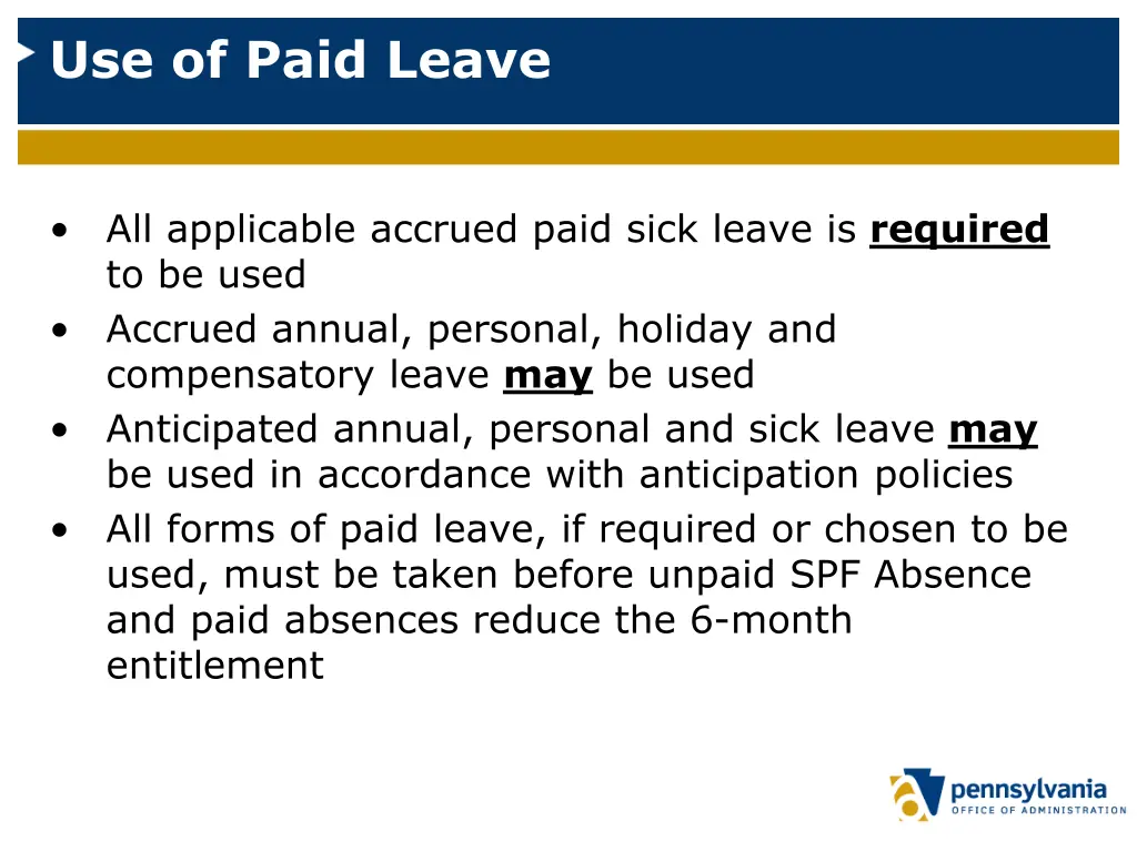 use of paid leave