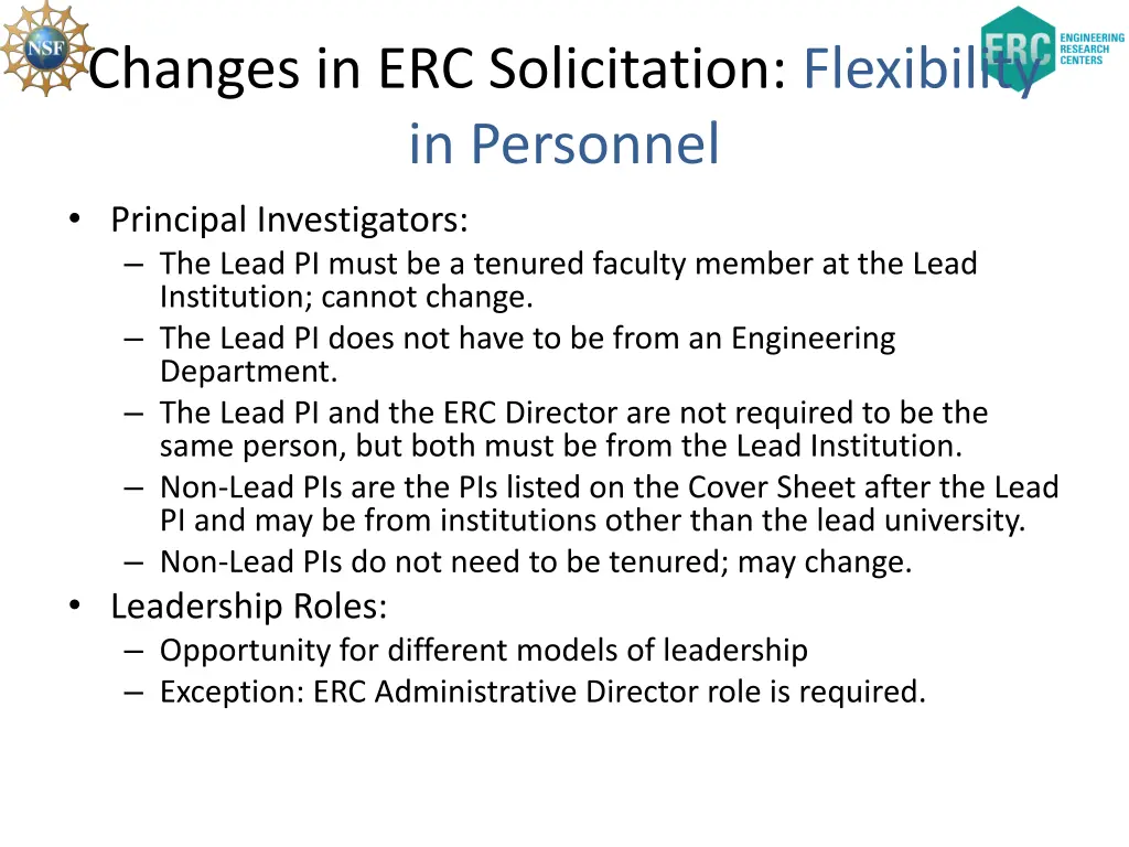 changes in erc solicitation flexibility 1