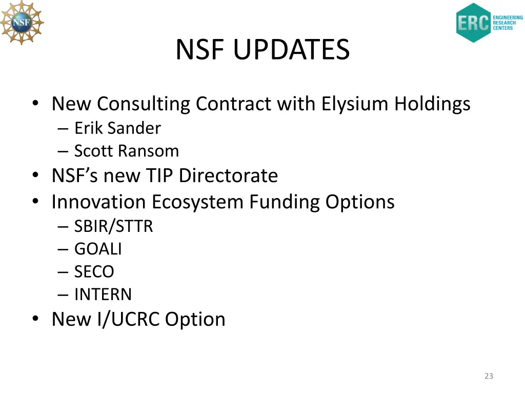 nsf updates