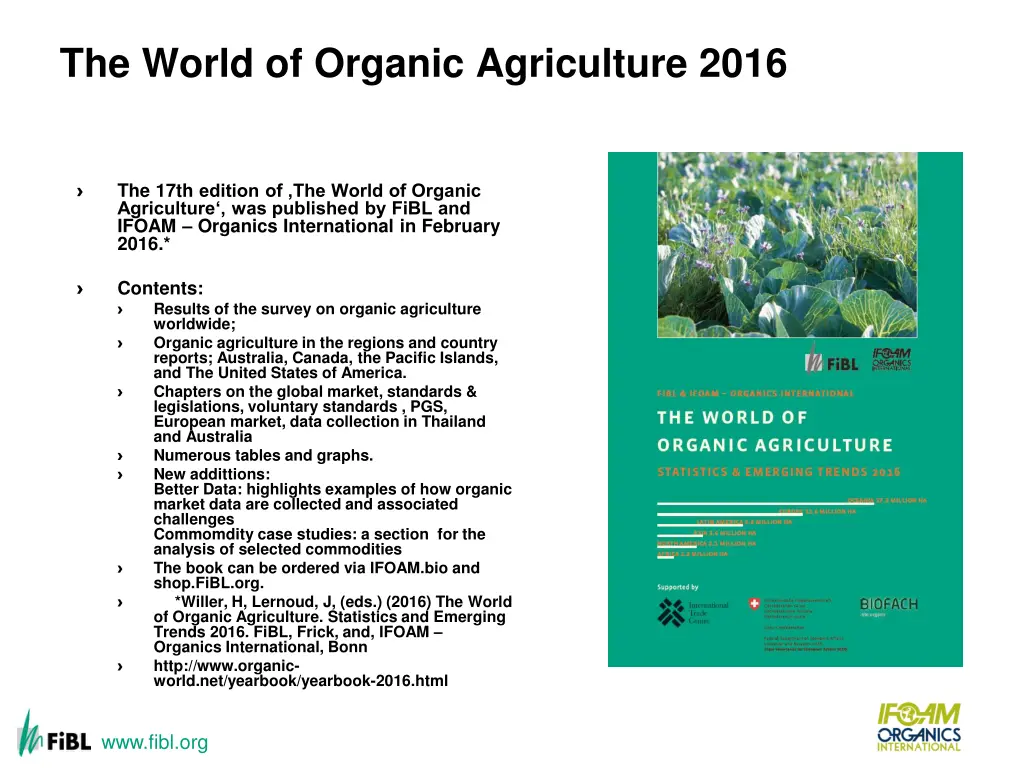 the world of organic agriculture 2016