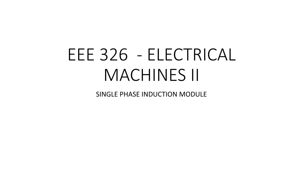 eee 326 electrical machines ii