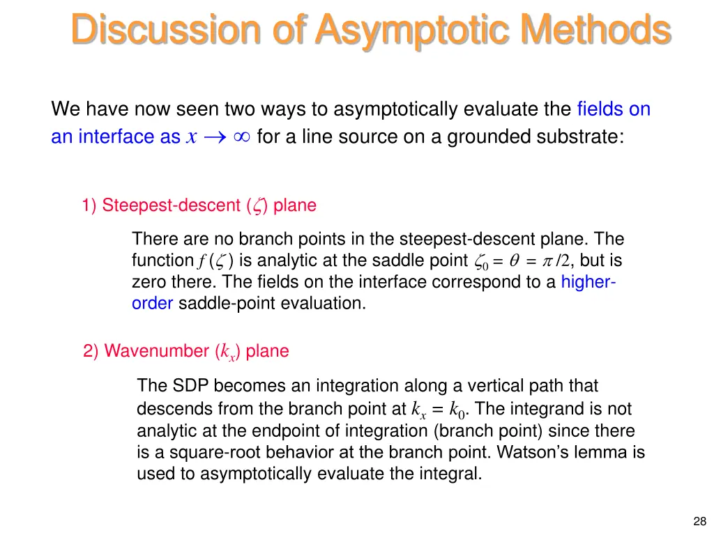 discussion of asymptotic methods
