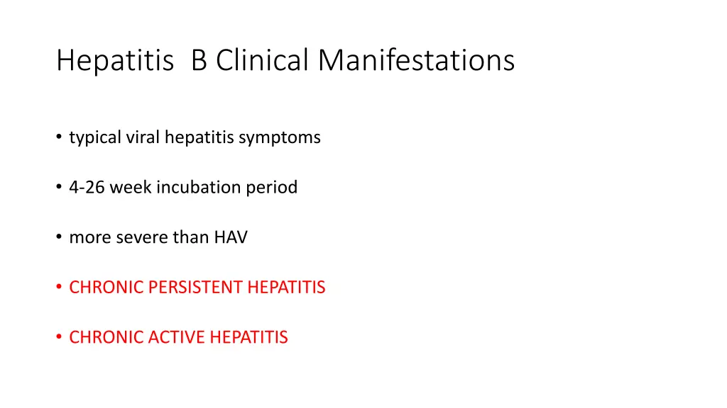 hepatitis b clinical manifestations