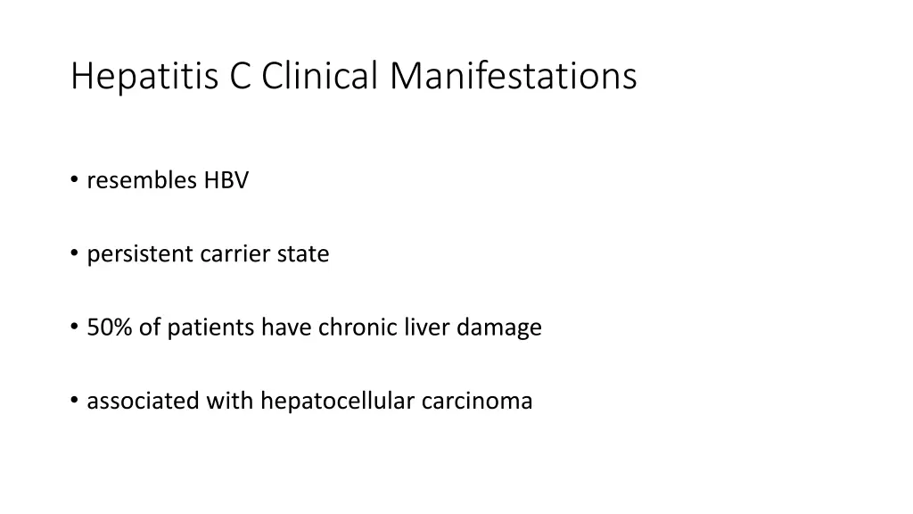 hepatitis c clinical manifestations