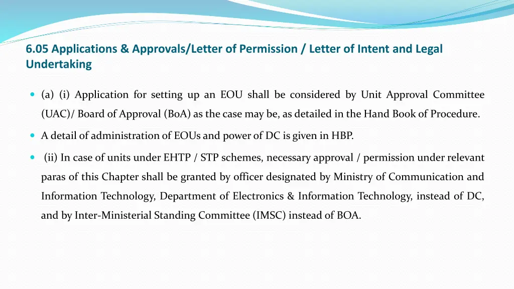 6 05 applications approvals letter of permission