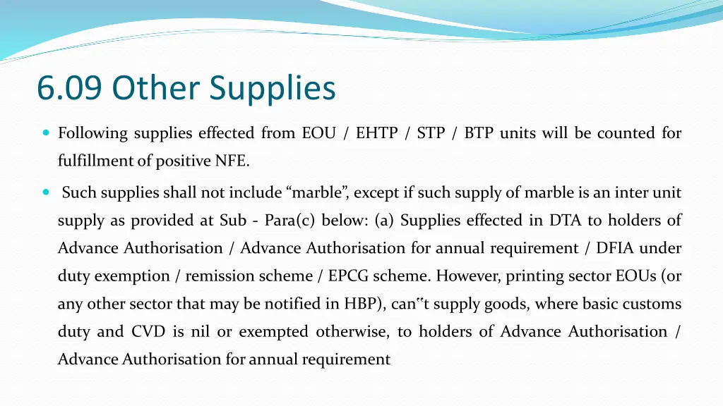 6 09 other supplies