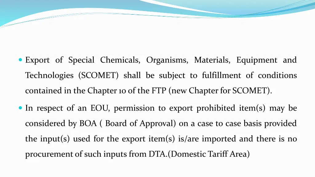 export of special chemicals organisms materials