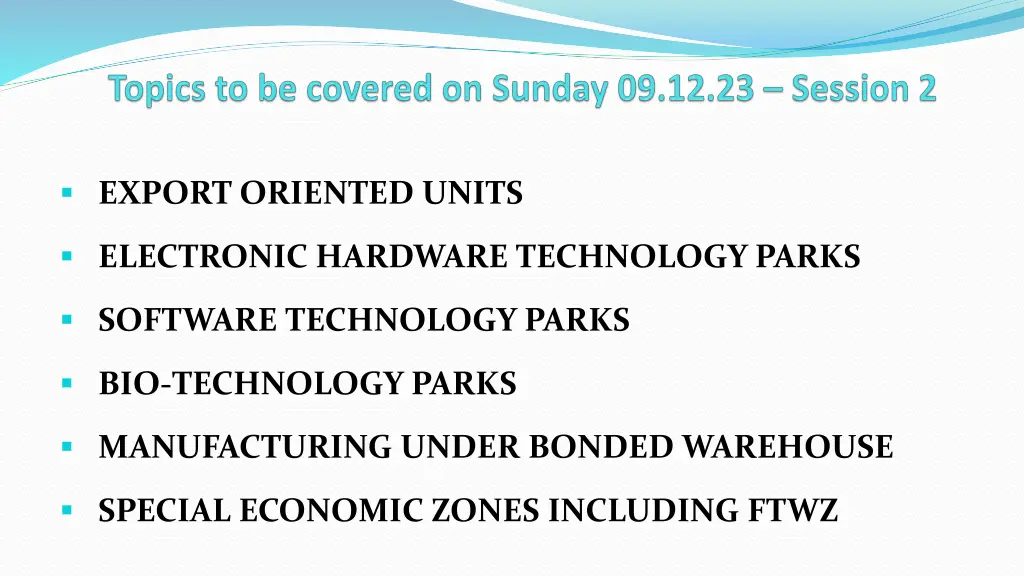 export oriented units