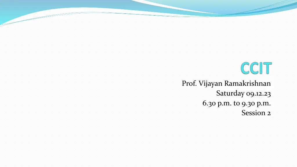 prof vijayan ramakrishnan saturday